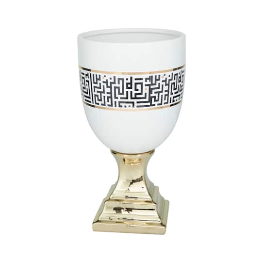 Gold Dolomite Glam Vase, 15" x 8" x 8"
